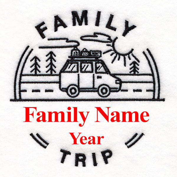 Customizable Family Trip - Satin Stitch