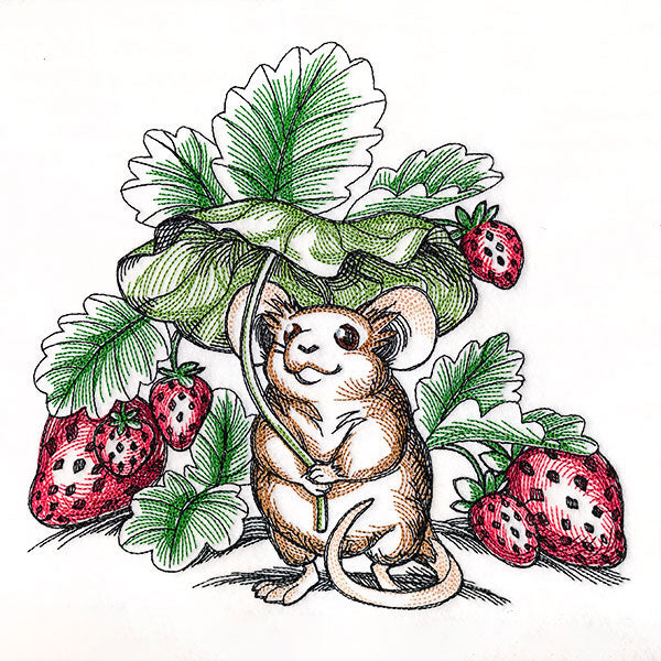 Under the Shade of Strawberries Field Mouse