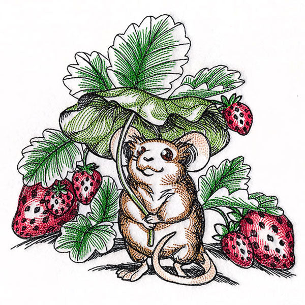 Under the Shade of Strawberries Field Mouse