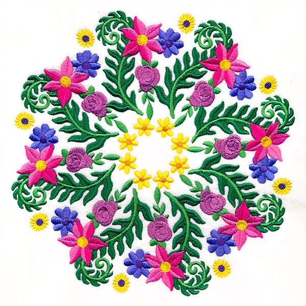 Flowers and Ferns Kaleidoscope Circle