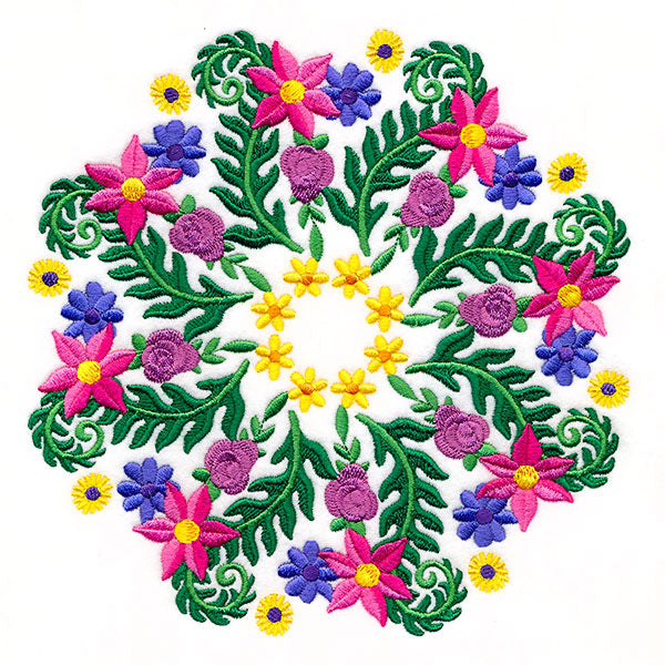 Flowers and Ferns Kaleidoscope Circle