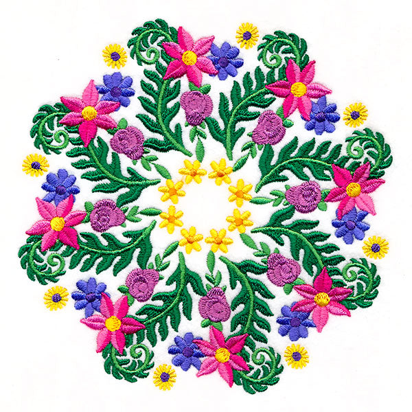 Flowers and Ferns Kaleidoscope Circle