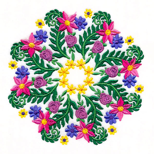 Flowers and Ferns Kaleidoscope Circle