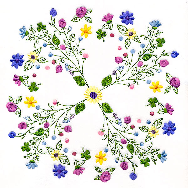 Dainty Flower Kaleidoscope Circle