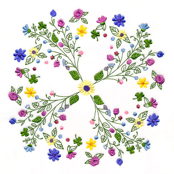 Dainty Flower Kaleidoscope Circle