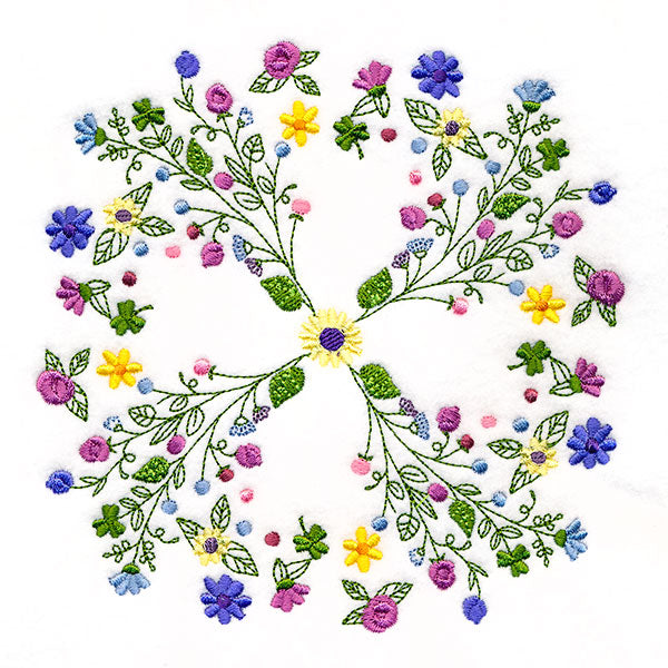 Dainty Flower Kaleidoscope Circle