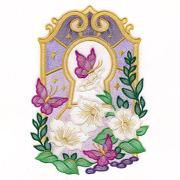 Summer Twilight Butterflies and Moonflowers