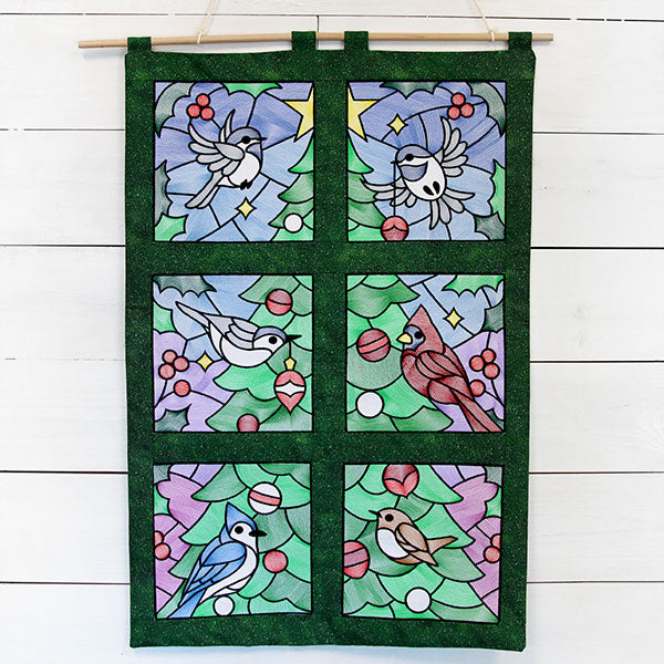 A Birds at Christmas Tree Scene Square 3