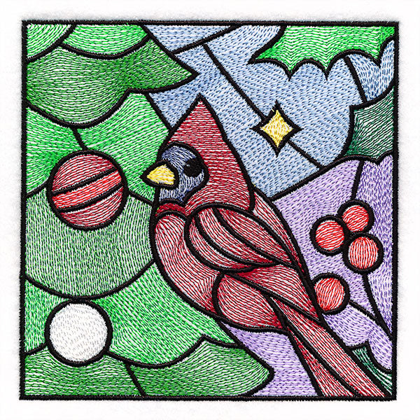 A Birds at Christmas Tree Scene Square 4