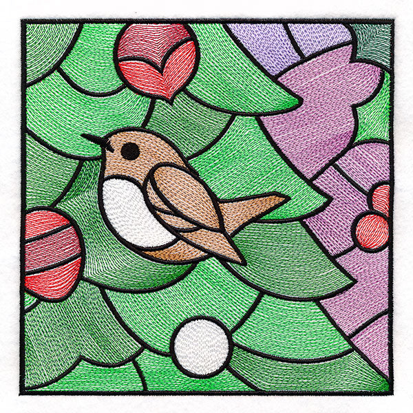 A Birds at Christmas Tree Scene Square 6