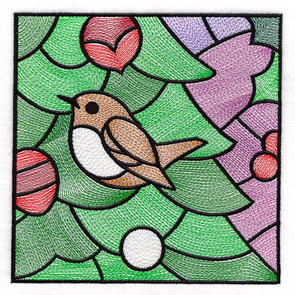 A Birds at Christmas Tree Scene Square 6