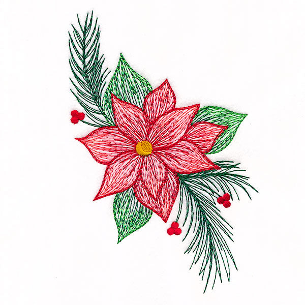 Textured Christmas Poinsettias Accent