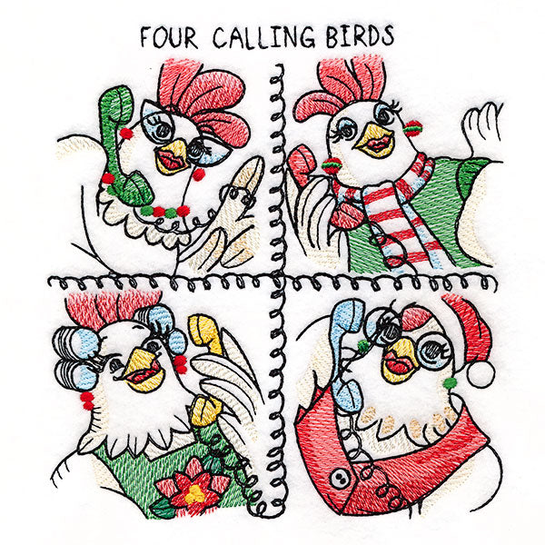 Four Calling Birds Chickens