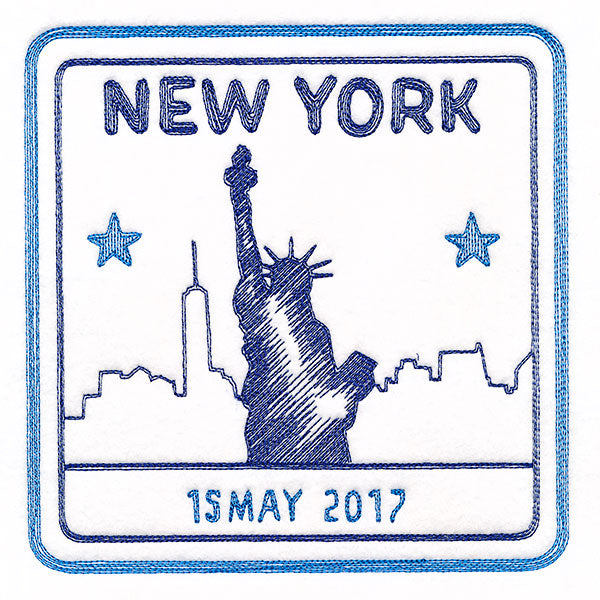 Around the World - New York Stamp