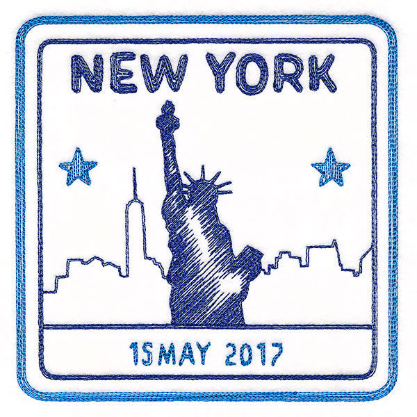 Around the World - New York Stamp