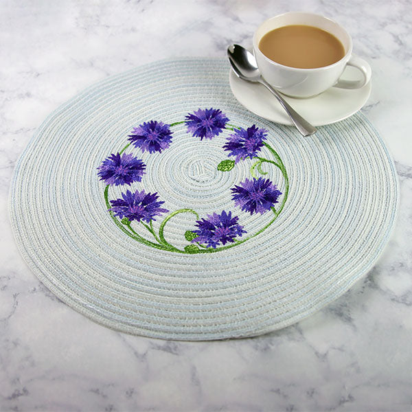 Textured Bachelor Button Wreath