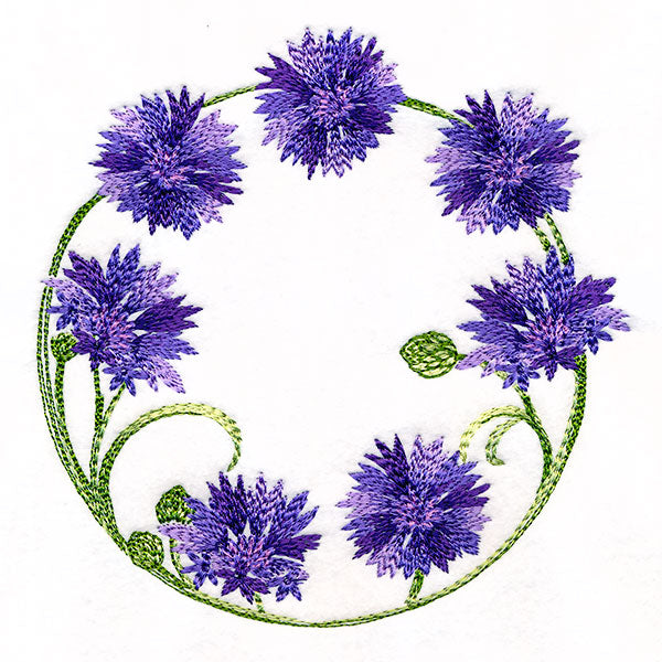 Textured Bachelor Button Wreath