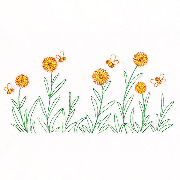 Daisies & Honeybees Border