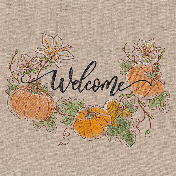 Welcome with Fall Pumpkins