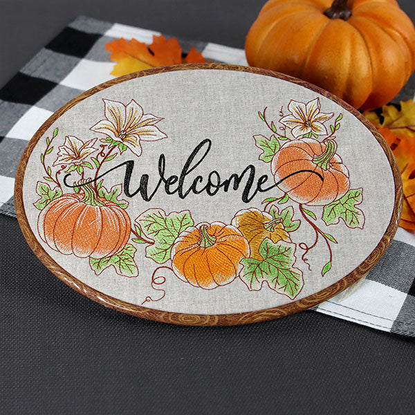 Welcome with Fall Pumpkins