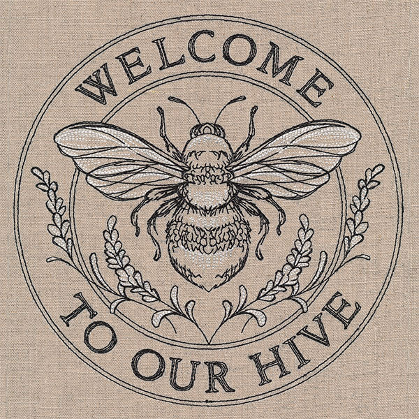 Welcome to Our Hive Honeybee Stamp