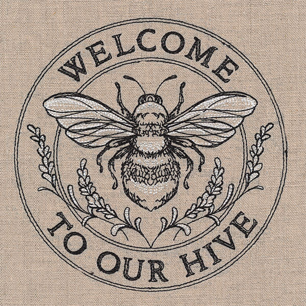Welcome to Our Hive Honeybee Stamp