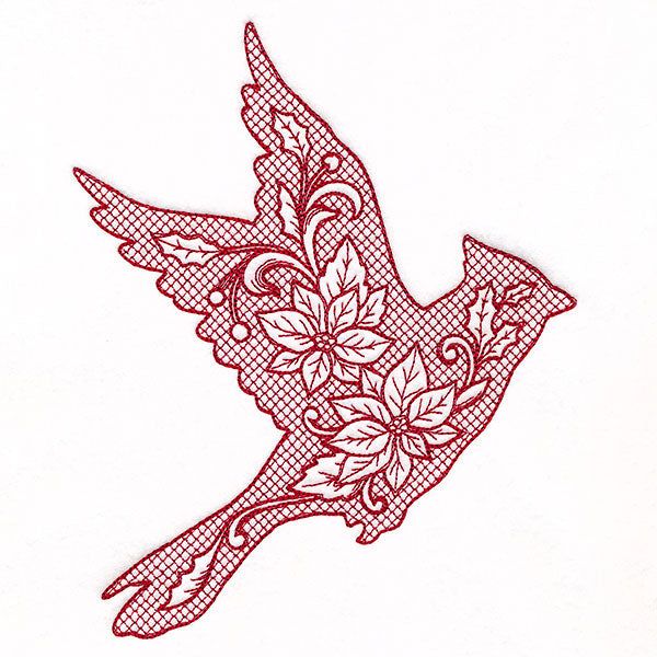 Christmas Cardinal Silhouette (Trapunto)
