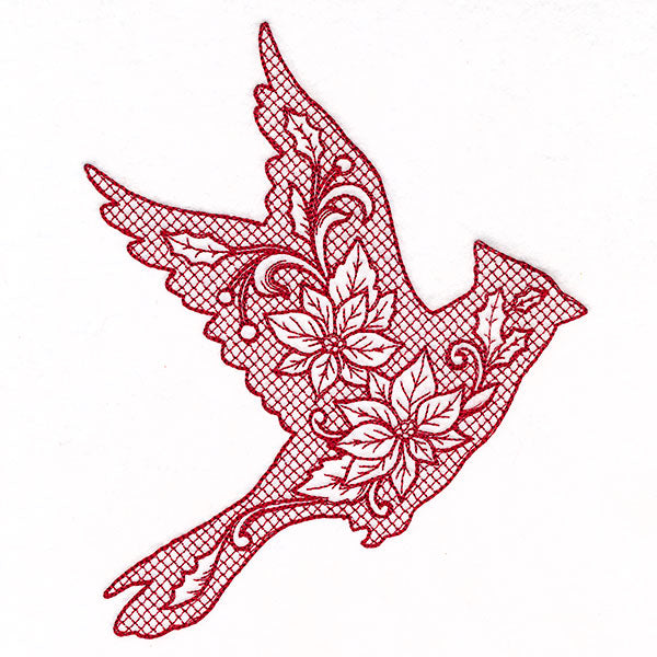 Christmas Cardinal Silhouette (Trapunto)