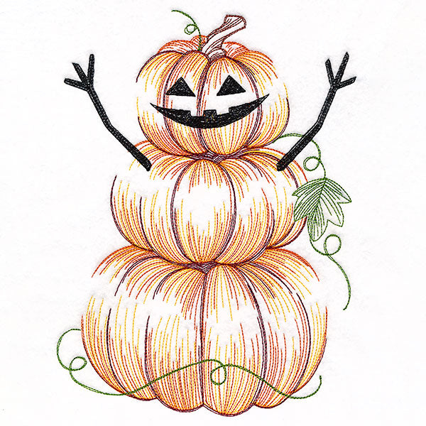 Jack O' Lantern Pumpkin Man Etching