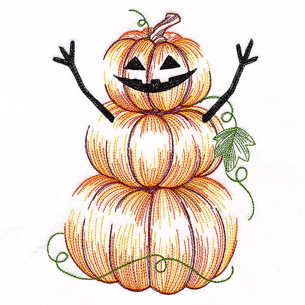 Jack O' Lantern Pumpkin Man Etching