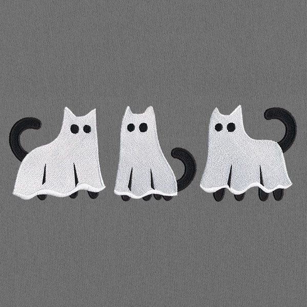 Feline Spooky Ghost Cat Border