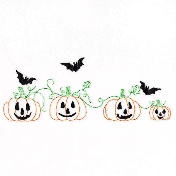 Bats & Jack o' Lanterns Border