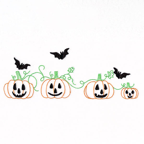 Bats & Jack o' Lanterns Border