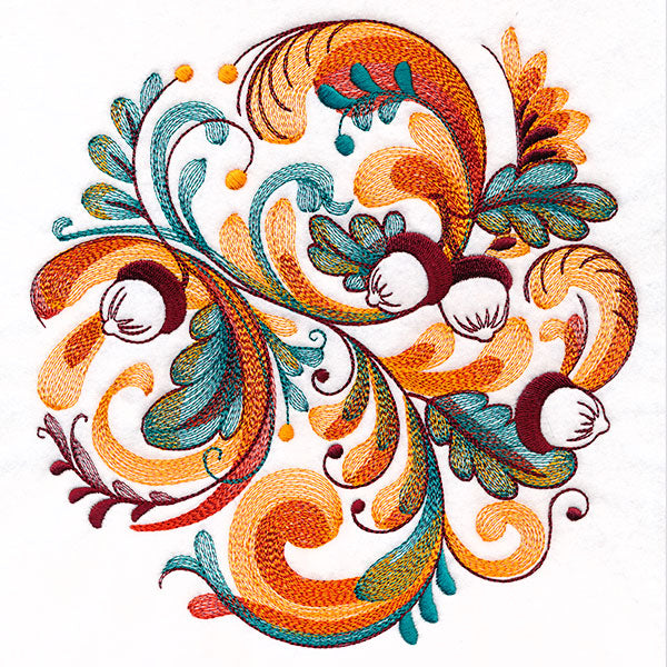 Autumn Acorns Rosemaling Circle