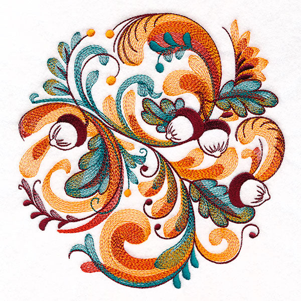 Autumn Acorns Rosemaling Circle