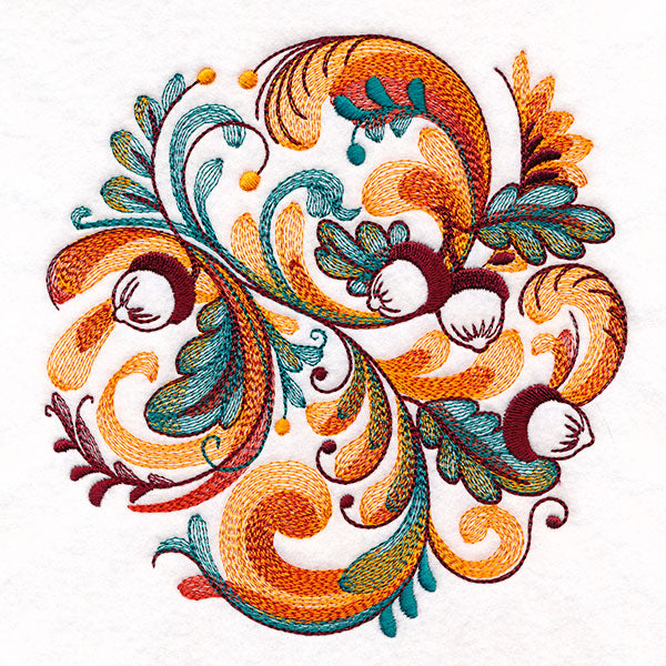 Autumn Acorns Rosemaling Circle