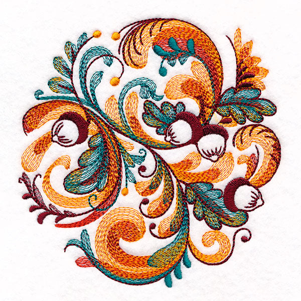 Autumn Acorns Rosemaling Circle
