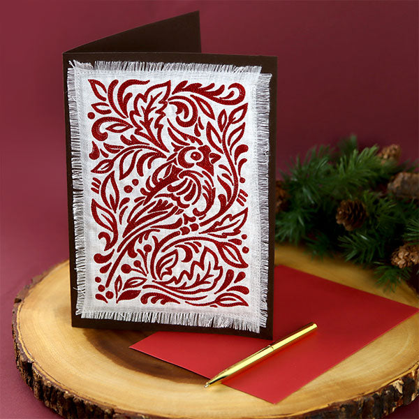 Wild Woodcuts - Christmas Cardinal