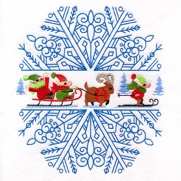 Elves at Play Snowflake Feature