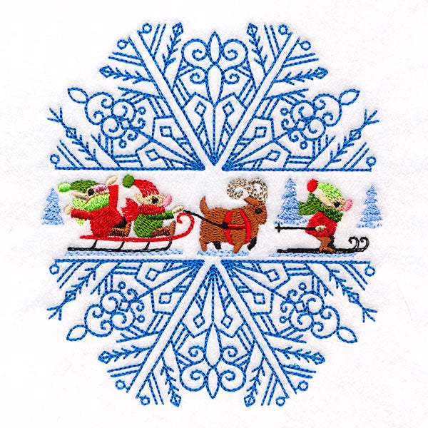 Elves at Play Snowflake Feature