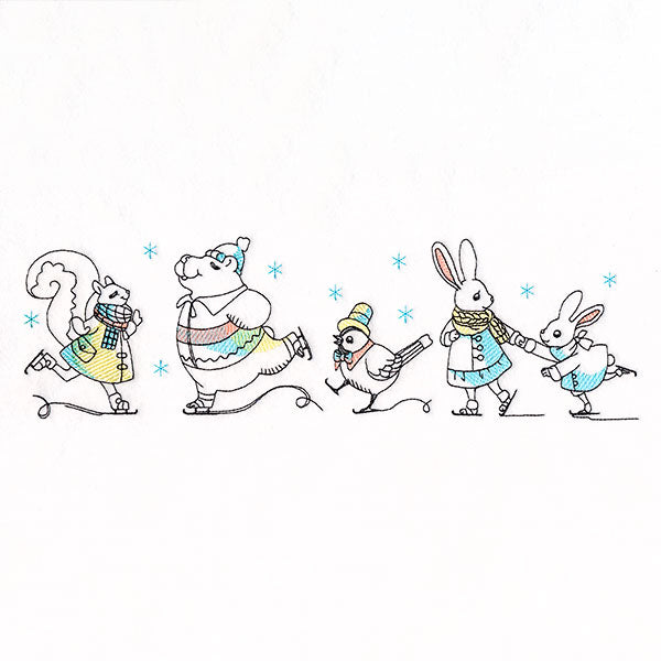 Skating through the Holidays Animal Border