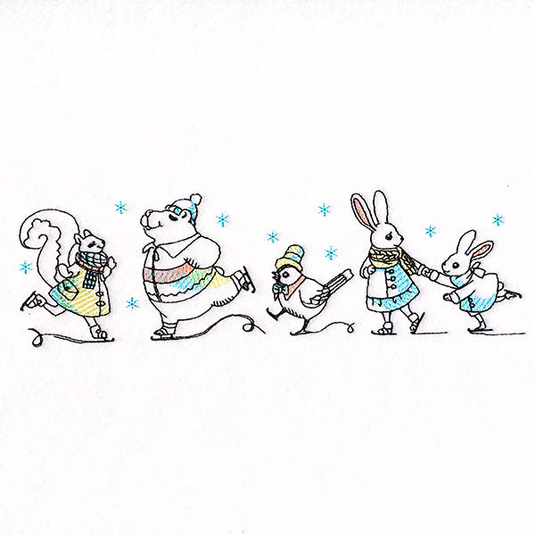 Skating through the Holidays Animal Border