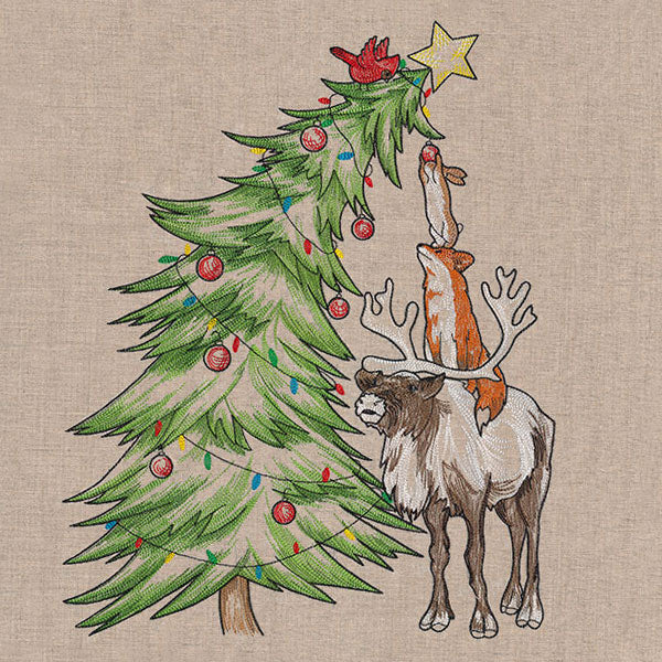 Decorating for Christmas Animal Stack