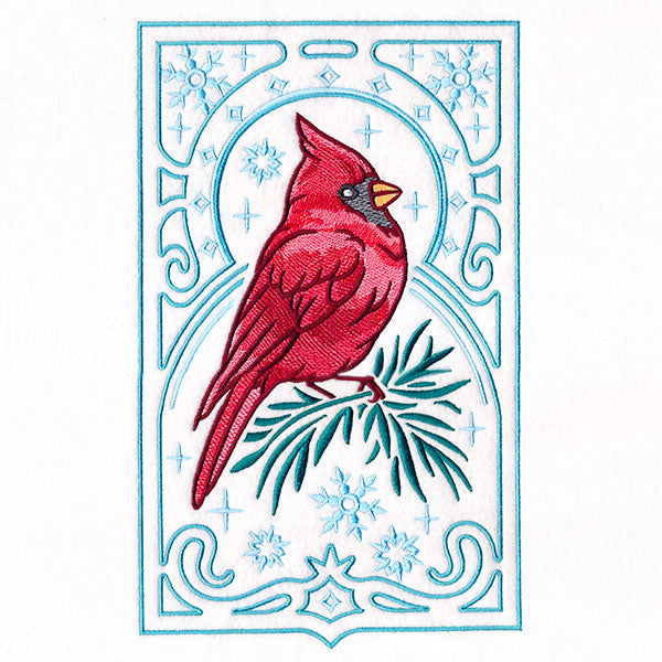 Elegant Winter Bird Panel - Cardinal
