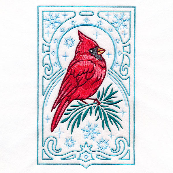 Elegant Winter Bird Panel - Cardinal