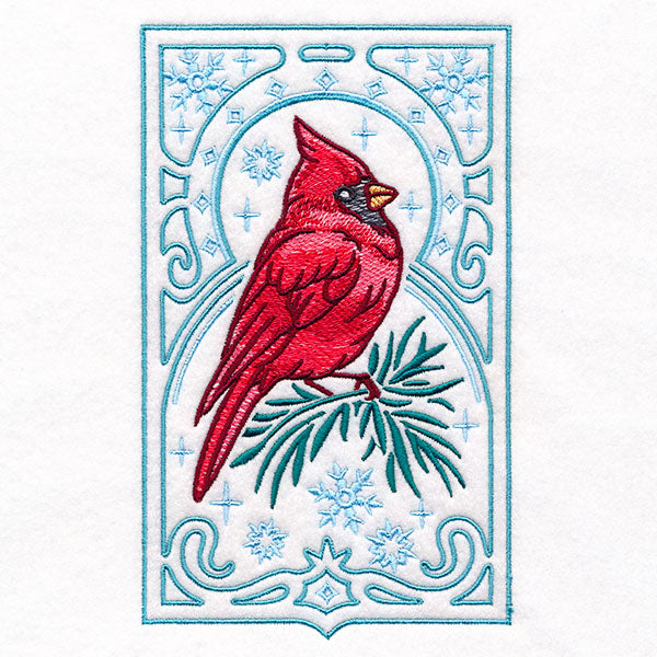 Elegant Winter Bird Panel - Cardinal