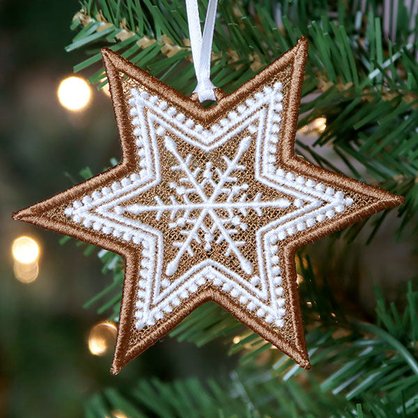 Christmas Gingerbread Cookie - Star (Lace)