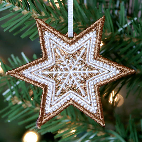 Christmas Gingerbread Cookie - Star (Lace)