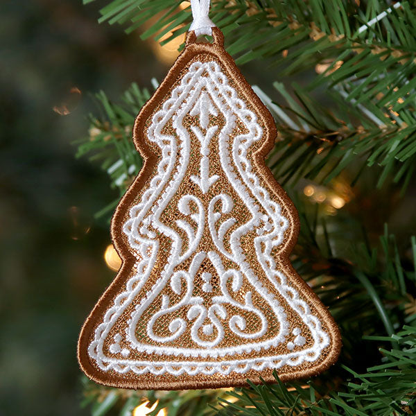Christmas Gingerbread Cookie - Tree (Lace)