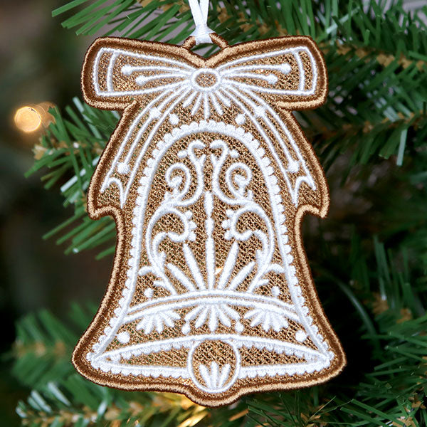 Christmas Gingerbread Cookie - Bell (Lace)